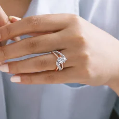 New Gabriel & Co. Zaira - 14K White-Rose Gold Pear Shape Free Form Diamond Engagement Ring