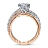 New Gabriel & Co. Zaira - 14K White-Rose Gold Round Free Form Diamond Engagement Ring