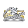 Gabriel & Co. Zaira - 14K White-Yellow Gold Bypass Diamond Engagement Ring