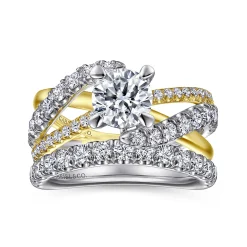 Gabriel & Co. Zaira - 14K White-Yellow Gold Bypass Diamond Engagement Ring