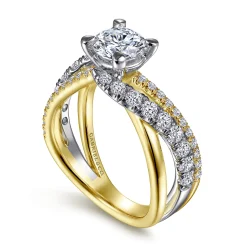 Gabriel & Co. Zaira - 14K White-Yellow Gold Bypass Diamond Engagement Ring