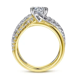 Gabriel & Co. Zaira - 14K White-Yellow Gold Bypass Diamond Engagement Ring