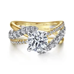 Online Gabriel & Co. Zaira - 14K White-Yellow Gold Round Diamond Engagement Ring