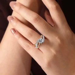 Online Gabriel & Co. Zaira - 14K White-Yellow Gold Round Diamond Engagement Ring