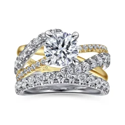 Online Gabriel & Co. Zaira - 14K White-Yellow Gold Round Diamond Engagement Ring
