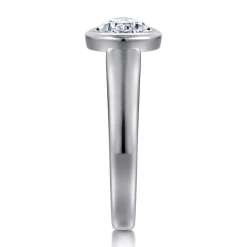 Outlet Gabriel & Co. Zariah - 14K White Gold Pear Shape Bezel Set Solitaire Diamond Engagement Ring