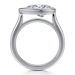 Outlet Gabriel & Co. Zariah - 14K White Gold Pear Shape Bezel Set Solitaire Diamond Engagement Ring