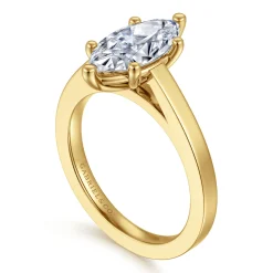 Outlet Gabriel & Co. Zephyra - 14K Yellow Gold 6 Prong Marquise Shape Solitaire Diamond Engagement Ring
