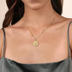 Sale Gabriel & Co. Zodiac - 14K Yellow Gold Diamond Bujukan Sagittarius Medallion Pendant With Detachable Bail