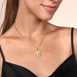Hot Gabriel & Co. Zodiac - 14K Yellow Gold Diamond Bujukan Pisces Medallion Pendant With Detachable Bail