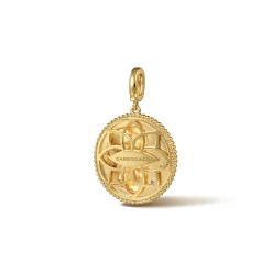 Clearance Gabriel & Co. Zodiac - 14K Yellow Gold Diamond Bujukan Leo Medallion Pendant With Detachable Bail