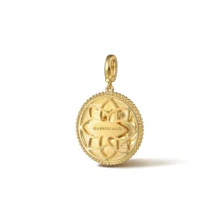 New Gabriel & Co. Zodiac - 14K Yellow Gold Diamond Bujukan Taurus Medallion Pendant With Detachable Bail