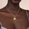 Outlet Gabriel & Co. Zodiac - 14K Yellow Gold Diamond Bujukan Libra Medallion Pendant With Detachable Bail