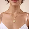Clearance Gabriel & Co. Zodiac - 14K Yellow Gold Diamond Bujukan Aries Medallion Pendant With Detachable Bail