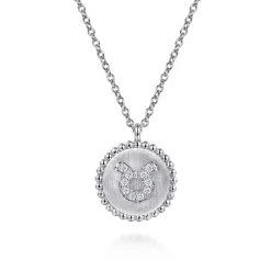 Online Gabriel & Co. Zodiac - 925 Sterling Silver Diamond Bujukan Taurus Apr 20 - May 20 Zodiac Pendant Necklace