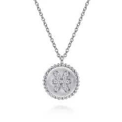 New Gabriel & Co. Zodiac - 925 Sterling Silver Diamond Bujukan Pisces Feb 19 - Mar 20 Zodiac Pendant Necklace