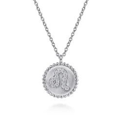Online Gabriel & Co. Zodiac - 925 Sterling Silver Diamond Bujukan Leo Jul 23 - Aug 22 Zodiac Pendant Necklace