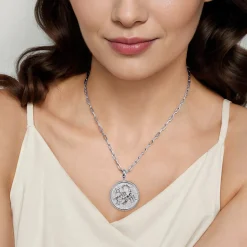 Hot Gabriel & Co. Zodiac - 925 Sterling Silver White Sapphire Bujukan Scorpio Medallion Pendant With Detachable Bail