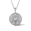 Hot Gabriel & Co. Zodiac - 925 Sterling Silver White Sapphire Bujukan Capricorn Medallion Pendant With Detachable Bail