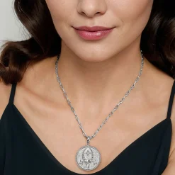 Hot Gabriel & Co. Zodiac - 925 Sterling Silver White Sapphire Bujukan Capricorn Medallion Pendant With Detachable Bail
