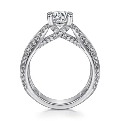 Gabriel & Co. Zoella - 14K White Gold Round Diamond Engagement Ring