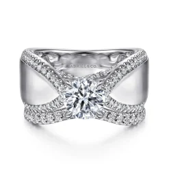 Gabriel & Co. Zoella - 14K White Gold Round Diamond Engagement Ring