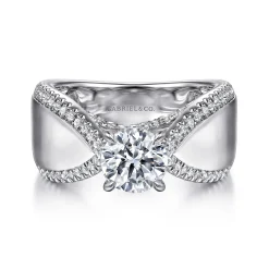Gabriel & Co. Zoella - 14K White Gold Round Diamond Engagement Ring