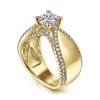 New Gabriel & Co. Zoella - 14K Yellow Gold Round Diamond Engagement Ring