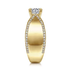 New Gabriel & Co. Zoella - 14K Yellow Gold Round Diamond Engagement Ring