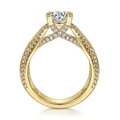 New Gabriel & Co. Zoella - 14K Yellow Gold Round Diamond Engagement Ring